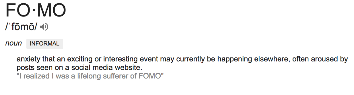 Definition of FOMO