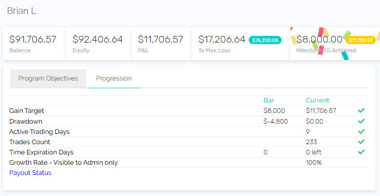 Brian PM 2 account - Withdrew $9055.45