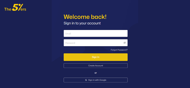 Register on The5ers Hub