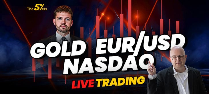 Trading Gold, EUR/USD & NASDAQ Live | The5ers Live Trading Room